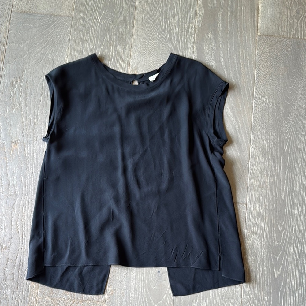 Sandro Black Asymmetrical Boxy Blouse